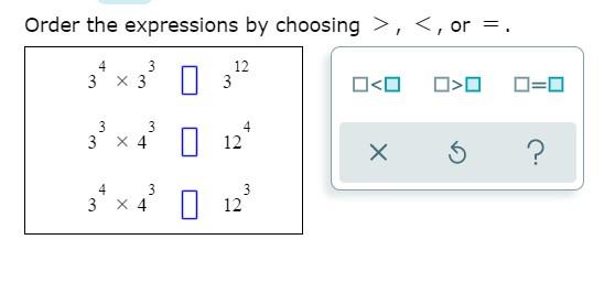 Solved Order the expressions by choosing >,