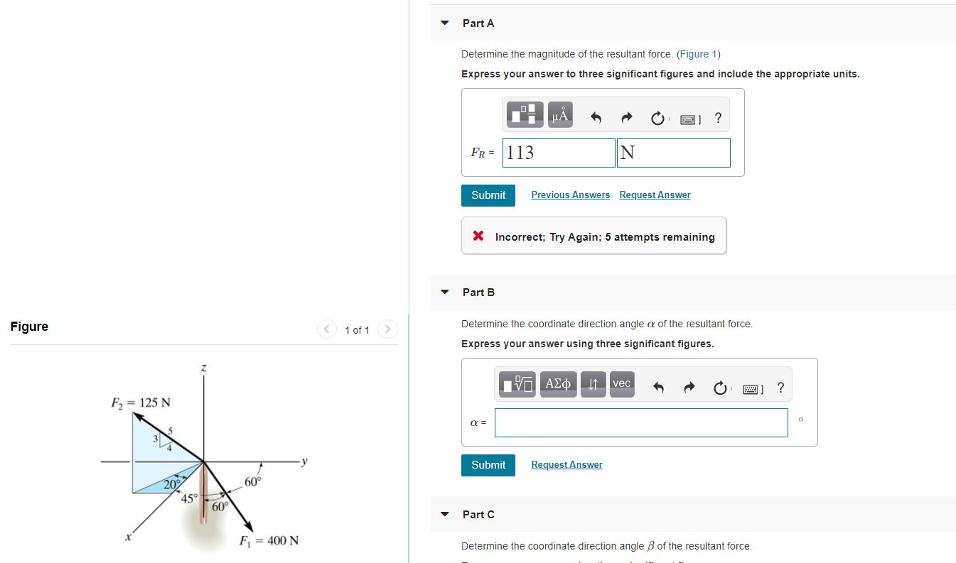 Solved Part A Determine The Magnitude Of The Resultant | Chegg.com