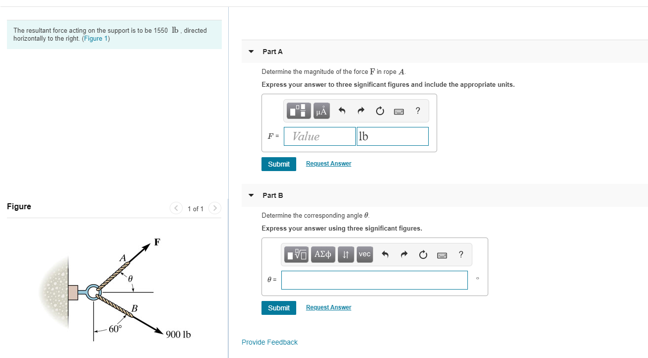 Solved The resultant force acting on the support is to be | Chegg.com