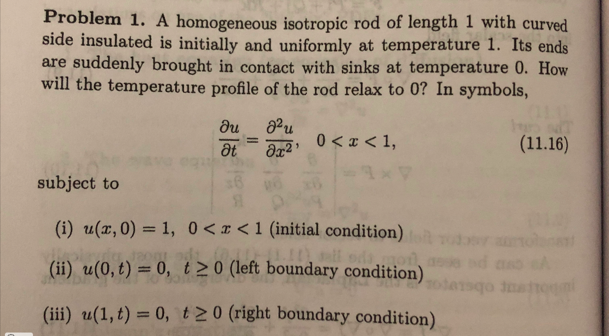 Solved 11.12 Solve Problem 1 modified to the nonhomogeneous | Chegg.com