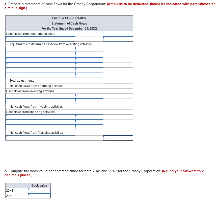 Solved CROSBY CORPORATION Statement For the Year
