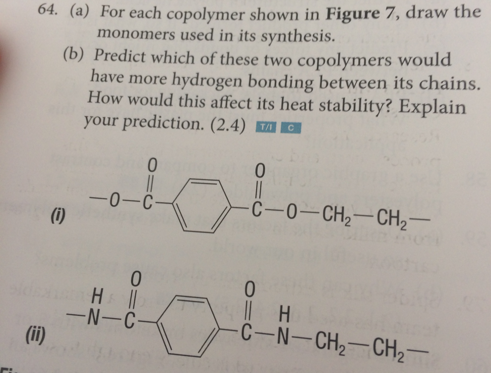 Solved 64. (a) For Each Copolymer Shown In Figure 7, Draw | Chegg.com