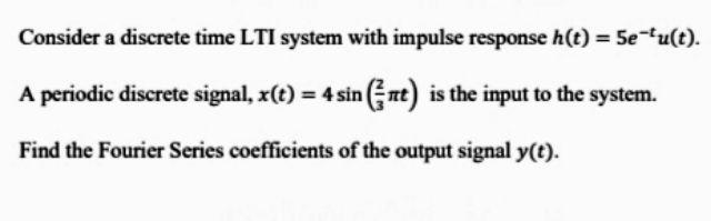 Solved Consider a discrete time LTI system with impulse | Chegg.com