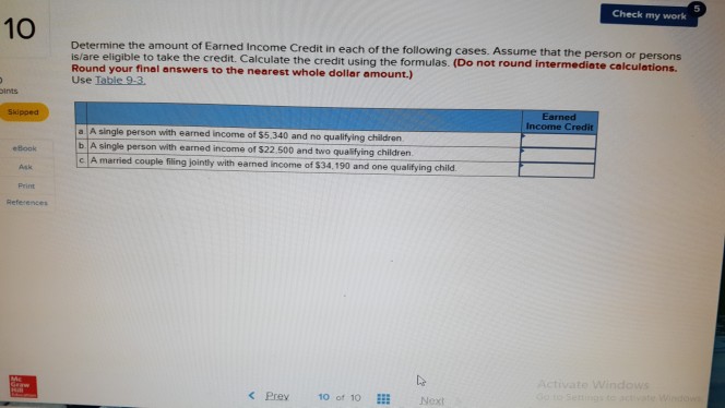 Solved Check my work 10 Determine the amount of Earned | Chegg.com