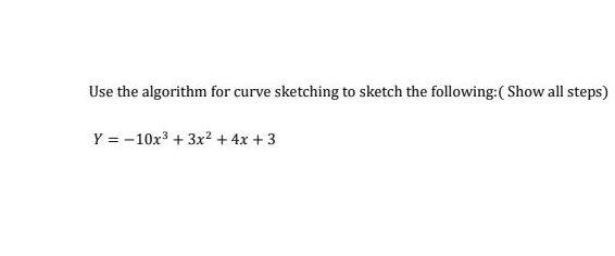 Solved Use The Algorithm For Curve Sketching To Sketch The | Chegg.com