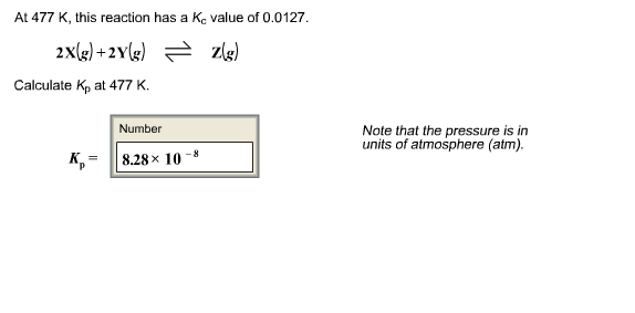 Solved At 477 K, this reaction has a Kc value of 0.0127 | Chegg.com