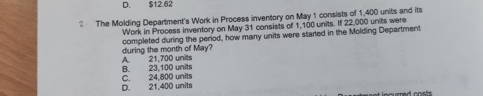Solved Managerial Accounting problem, Please solve the | Chegg.com