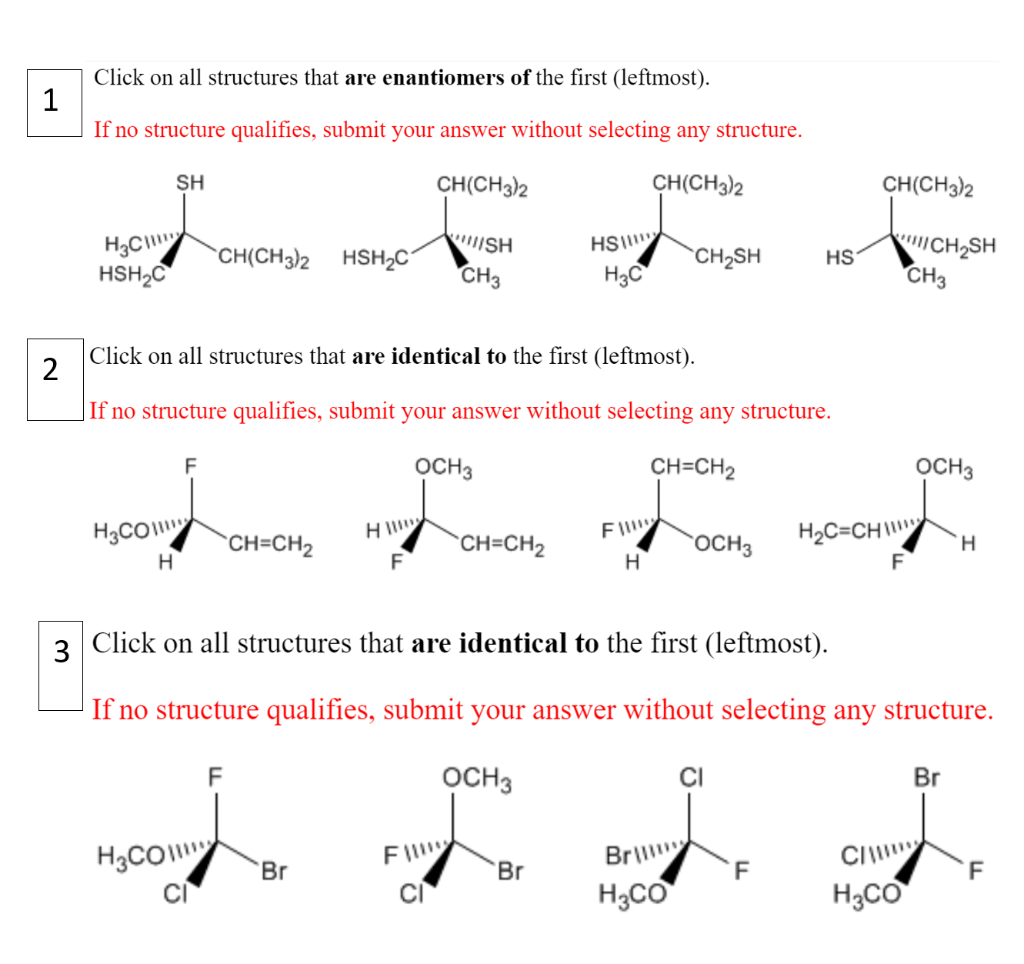 Solved Click on all structures that are enantiomers of the | Chegg.com