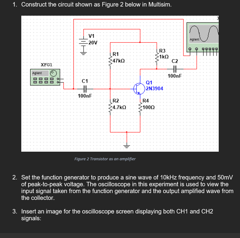 Solved 1. Construct the circuit shown as Figure 2 below in