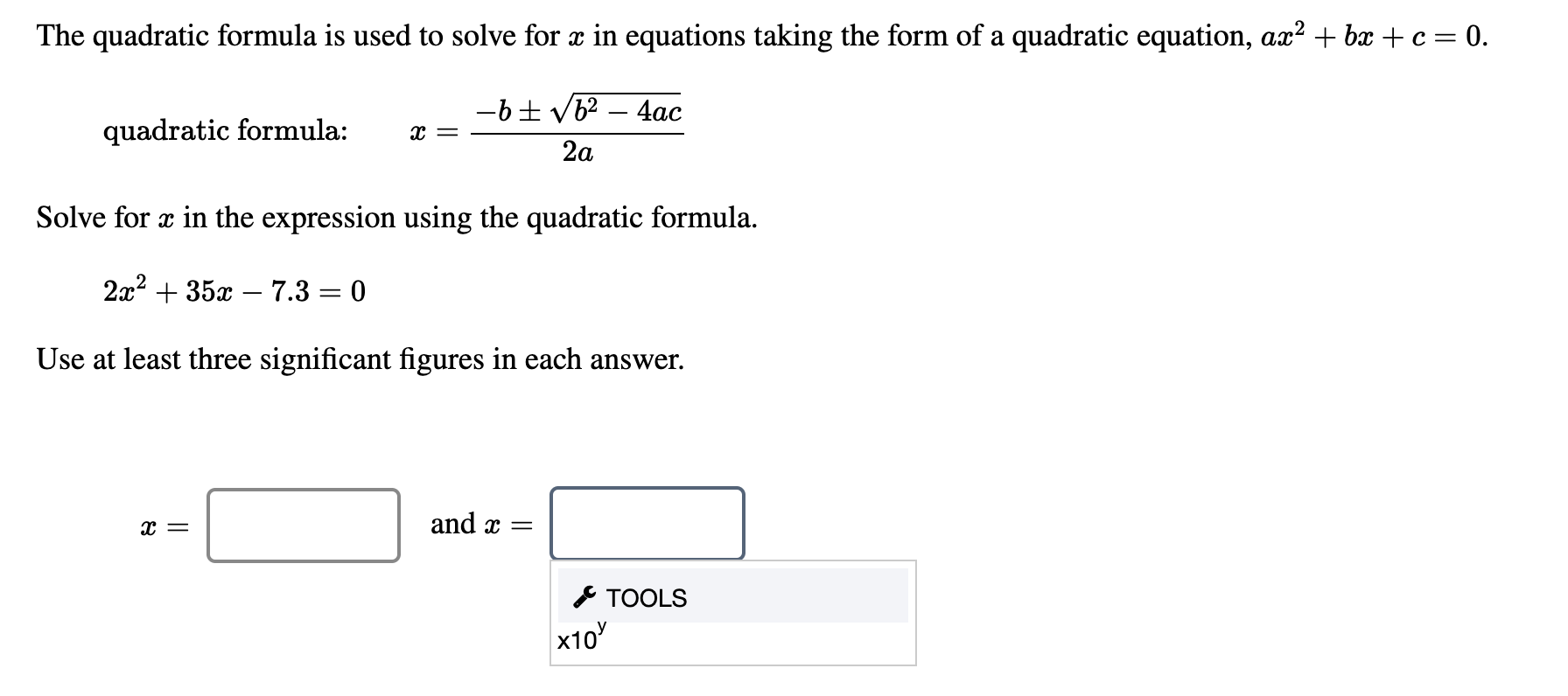 solved-the-quadratic-formula-is-used-to-solve-for-x-in-chegg