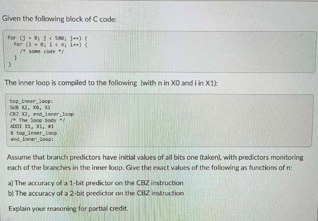 Solved Assume That Branch Predictors Have Initial Values Of | Chegg.com