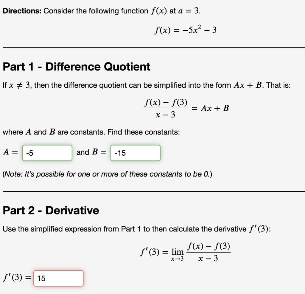 Solved Directions: Consider the following function f(x) at a | Chegg.com