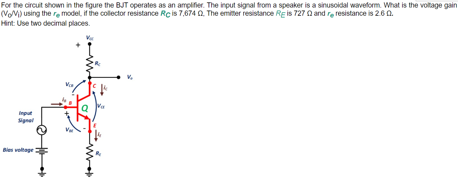 Solved For the circuit shown in the figure the BJT operates | Chegg.com