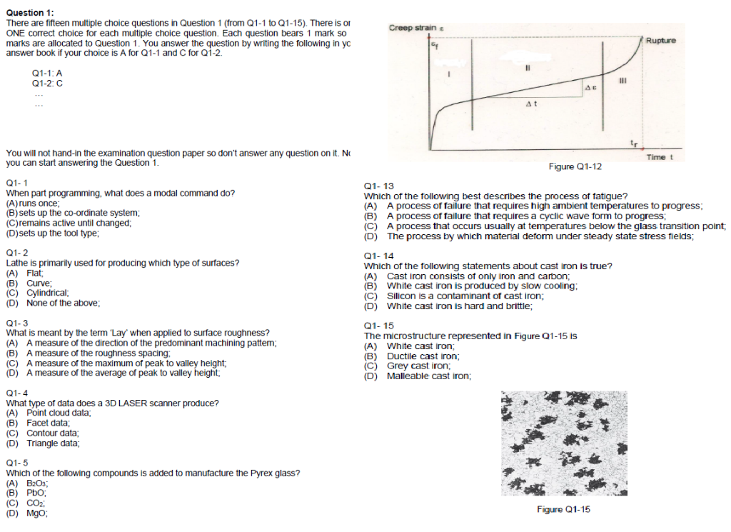 Solved Question 1: There are fifteen multiple choice | Chegg.com