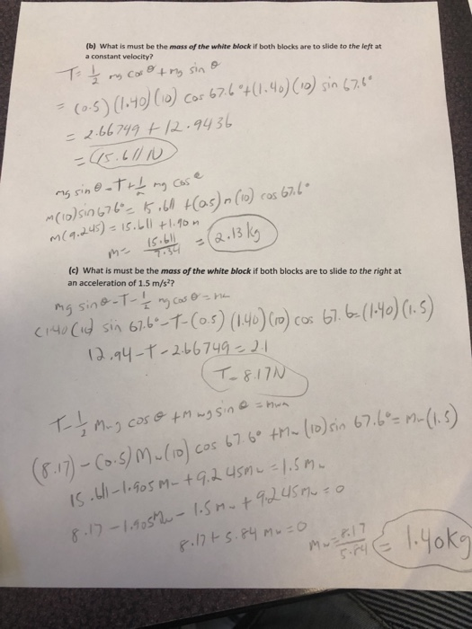 Solved SECTION 1 Two blocks are positioned on surfaces, each | Chegg.com