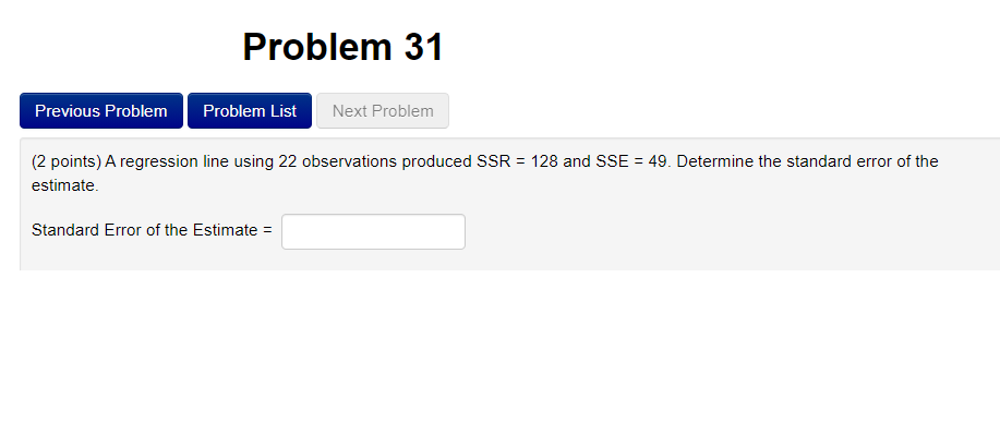 Solved Problem 31 Previous Problem Problem List Next Problem | Chegg.com