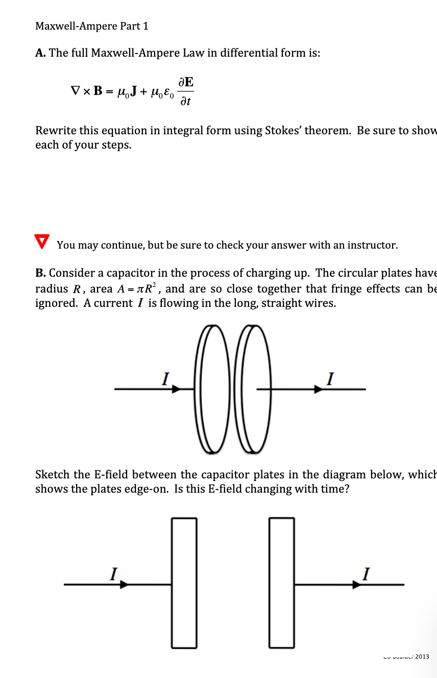 Solved Maxwell Ampere Part 1 A The Full Maxwell Ampere L Chegg Com