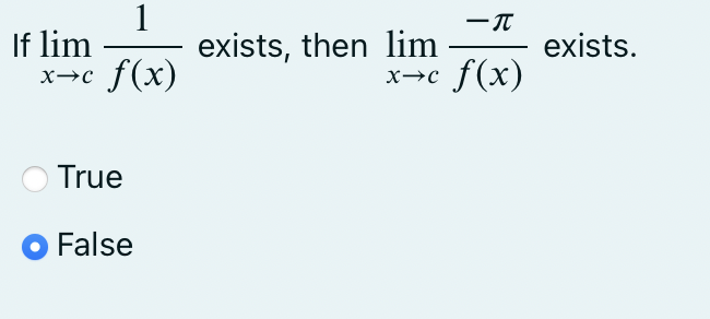 Solved If Lim𝑥→𝑐1𝑓𝑥 Lim X → C 1 F X Exists Then 8666