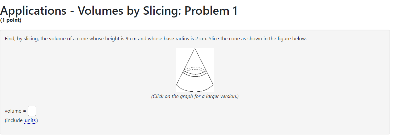Solved Applications - Volumes by Slicing: Problem 1 (1 | Chegg.com
