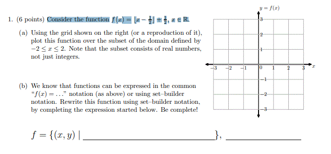 Solved = f() 1. (6 points) Consider the function () = (2-4ER | Chegg.com