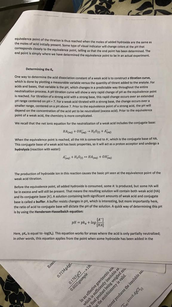 Solved Weak Acid Equilibria Purpose The Experiment Will | Chegg.com