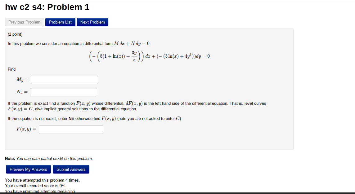 Solved In this problem we consider an equation in | Chegg.com