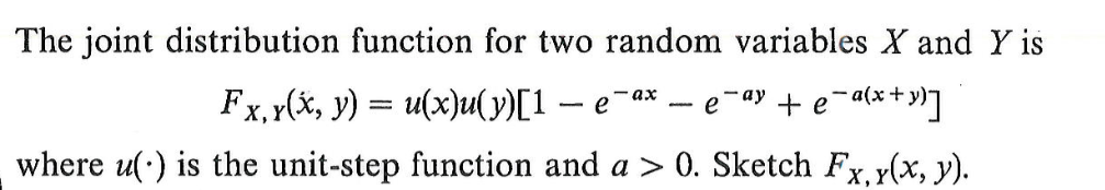 Solved - The joint distribution function for two random | Chegg.com