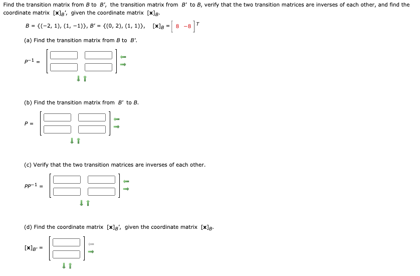 Solved Find The Transition Matrix From B To B', The | Chegg.com