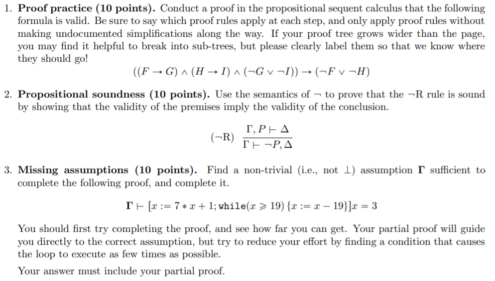 Solved 1. Proof practice (10 points). Conduct a proof in the | Chegg.com