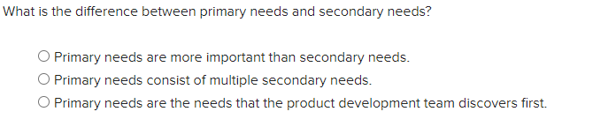 Solved What is the difference between primary needs and | Chegg.com