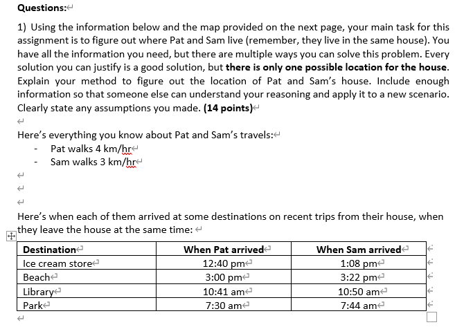 Solved Questions: 1) Using the information below and the map | Chegg.com