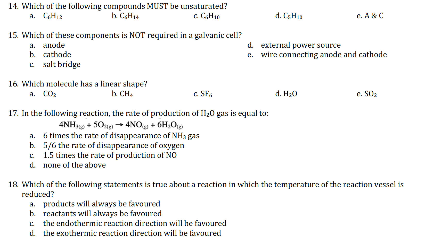 Solved 14. Which of the following compounds MUST be | Chegg.com