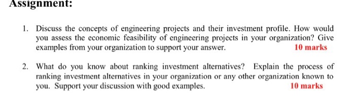 Ranking Investment Alternatives