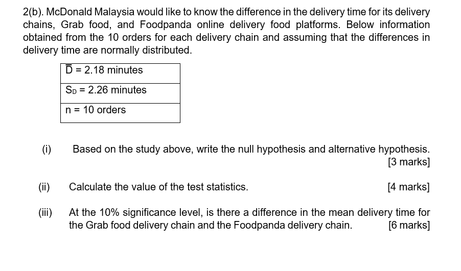 Solved 2 B Mcdonald Malaysia Would Like To Know The Dif Chegg Com