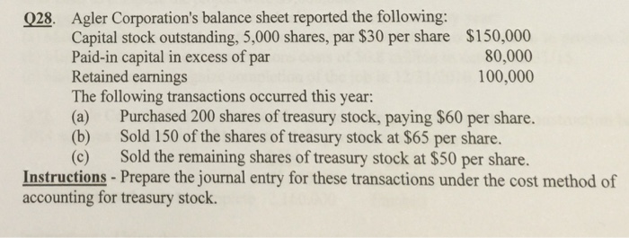 Solved Agler Corporation's balance sheet reported the | Chegg.com