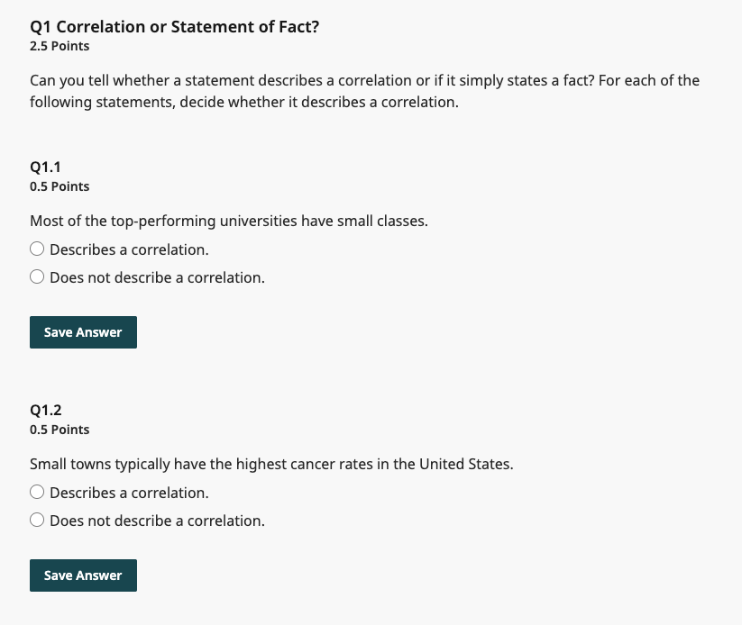 Solved Q1 Correlation Or Statement Of Fact? 2.5 Points Can | Chegg.com