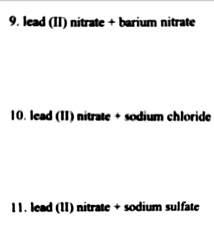 Solved 9 Lead Ii Nitrate Barium Nitrate 10 Icad Ii 5929