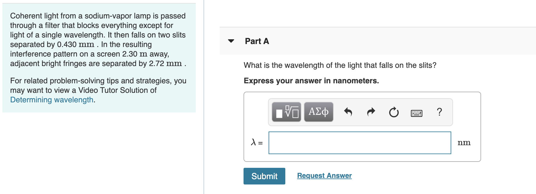 Solved Coherent light from a sodium-vapor lamp is passed | Chegg.com
