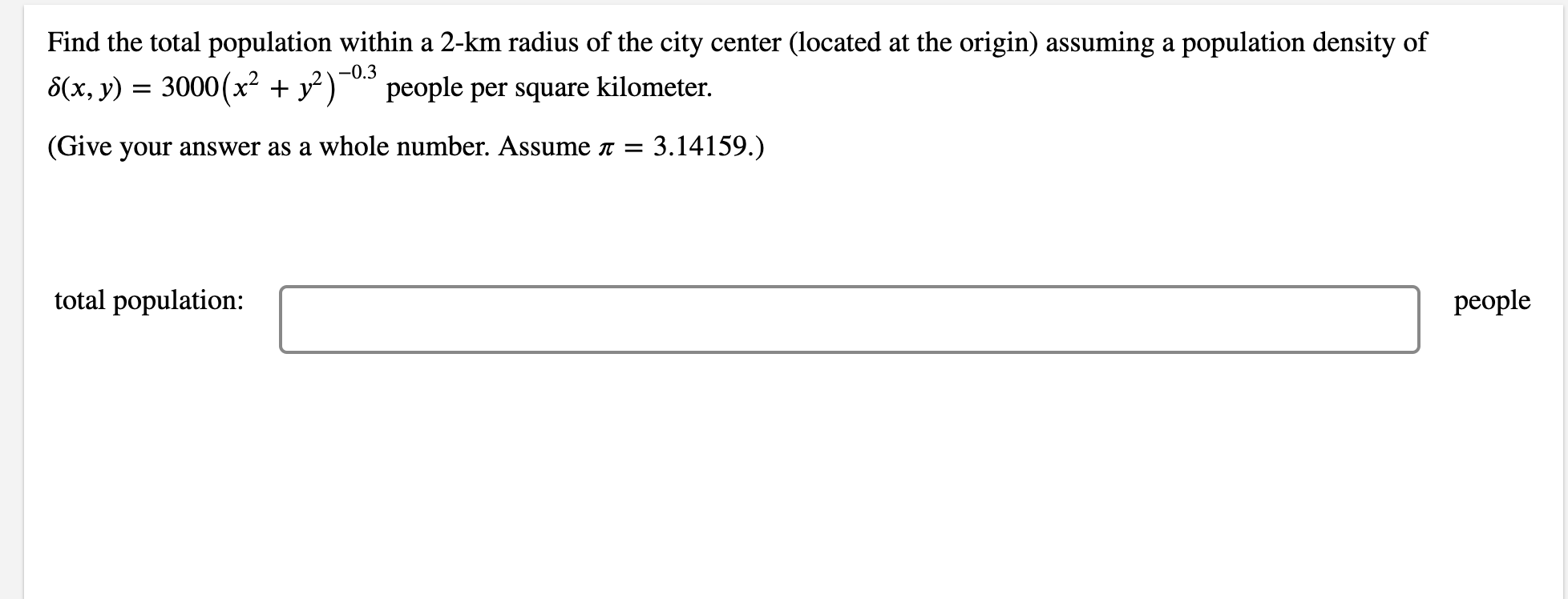 Solved Find the total population within a 2-km radius of the | Chegg.com