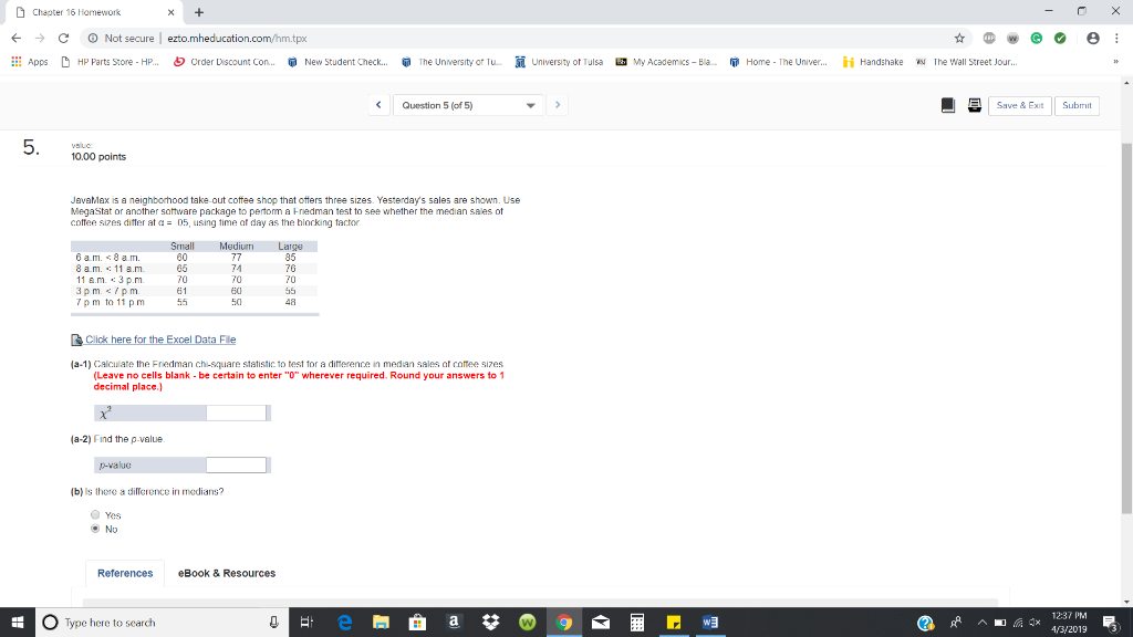 Solved Chapter 16 Homework Not secure ! Apps D HP Parts | Chegg.com