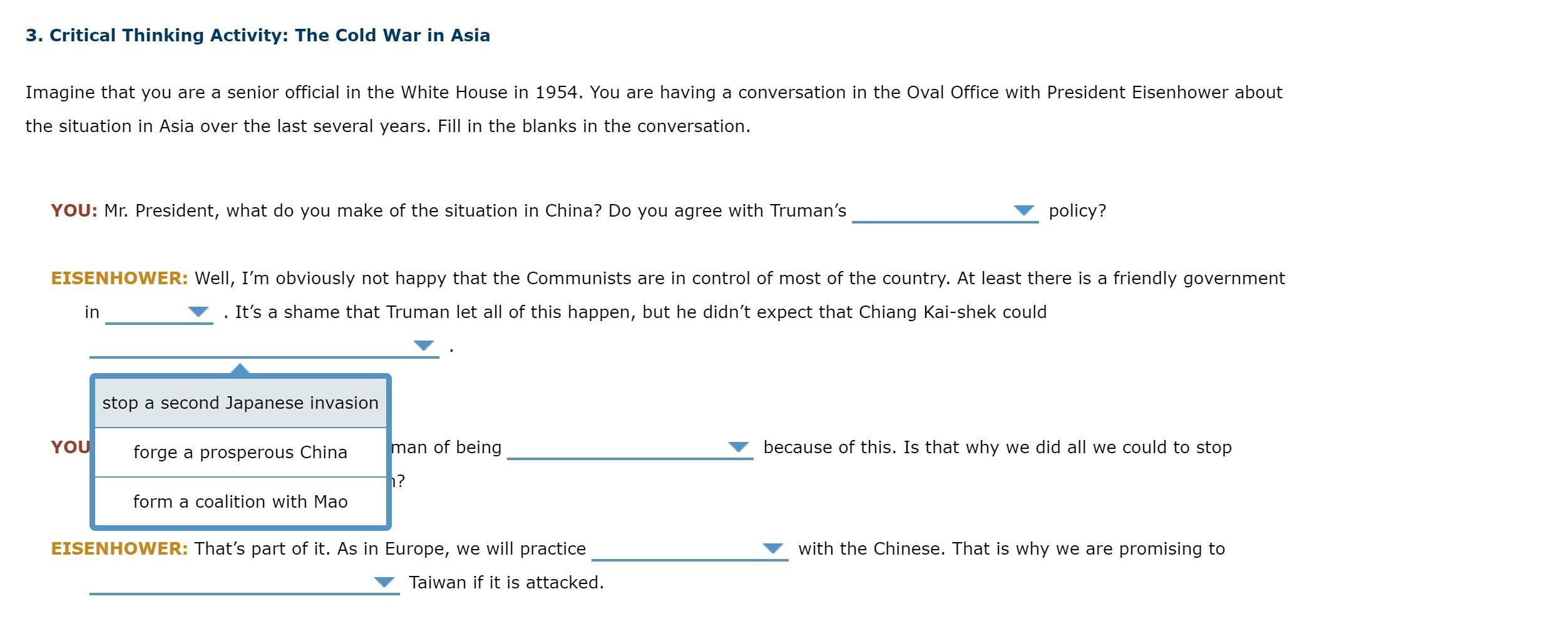 cold war critical thinking questions