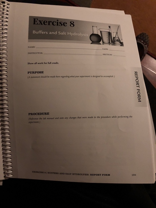 Exercise 8 Buffers and Salt Hydrolysis NAME DATE