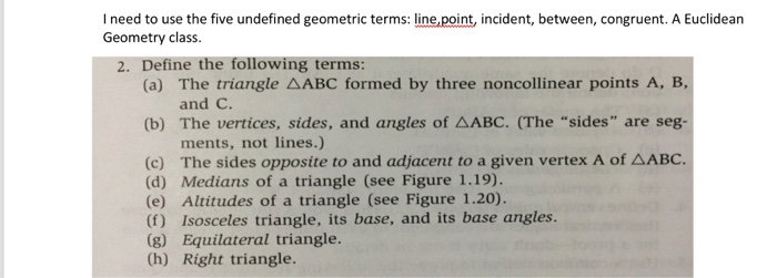 Solved: I Need To Use The Five Undefined Geometric Terms: | Chegg.com