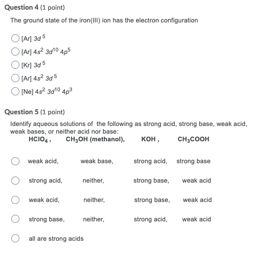 Solved Question 1 1 point Which of the following is Chegg