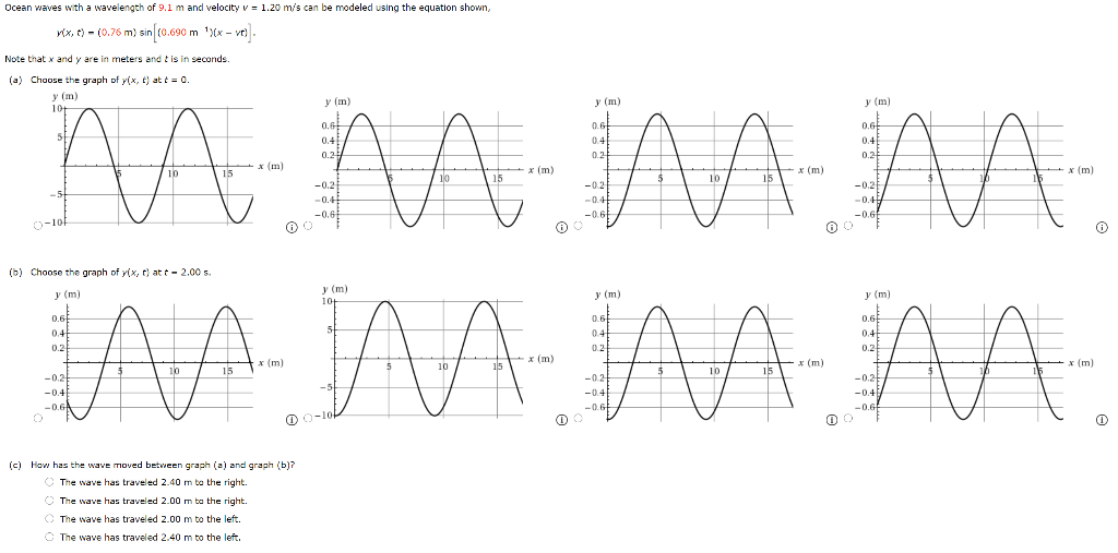 Ocean Waves With A Wavelength Of 9 1 M And Velocity V Chegg 