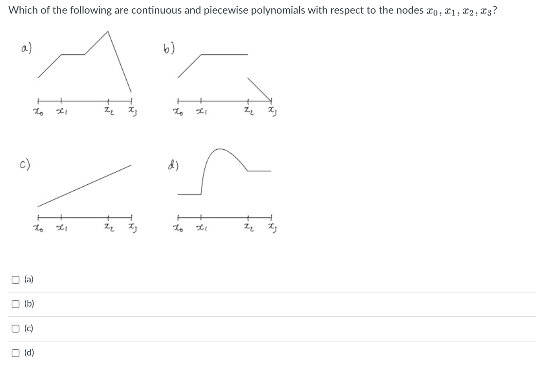 Solved Which of the following are continuous and piecewise | Chegg.com