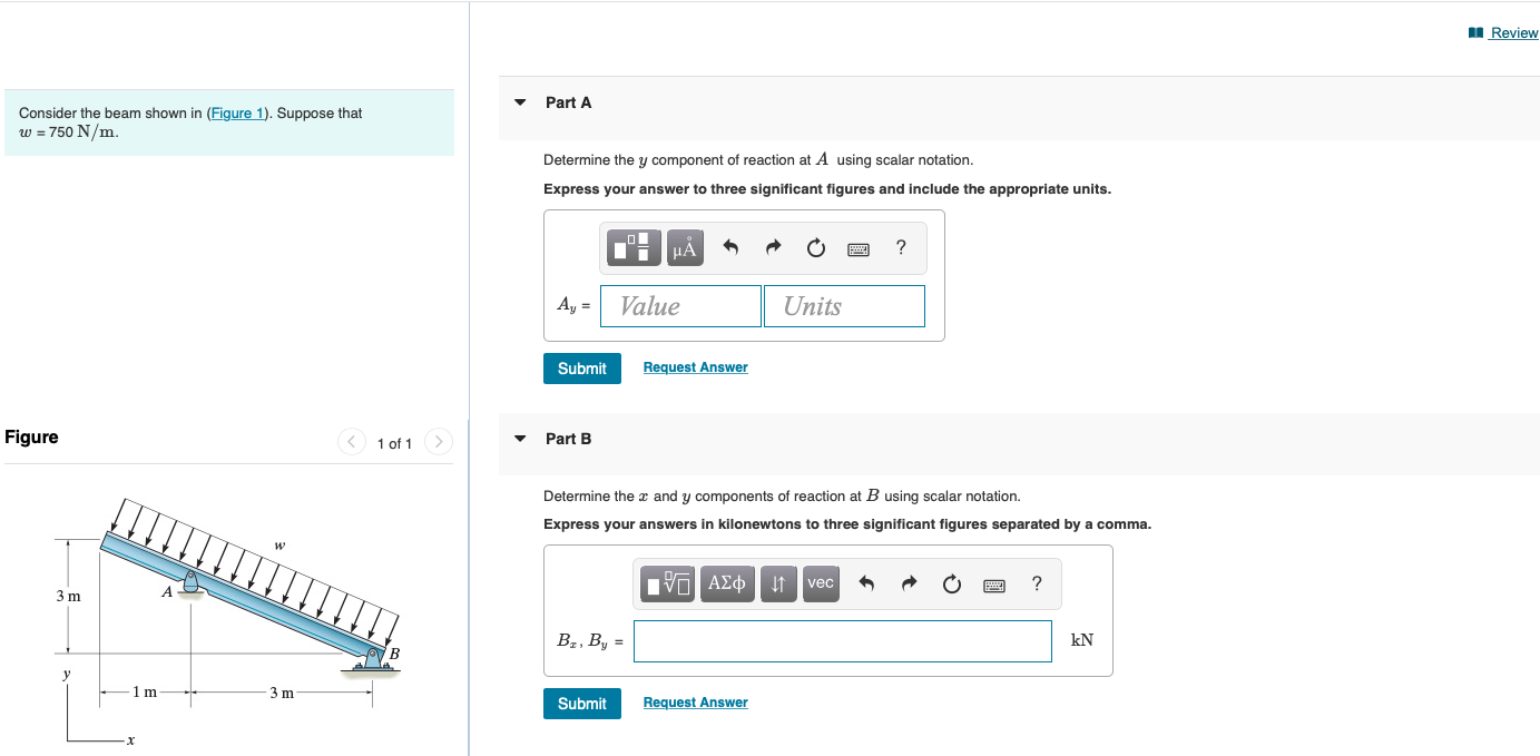 Solved Review Part A Consider the beam shown in (Figure 1). | Chegg.com