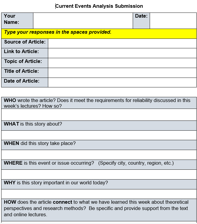 current event template