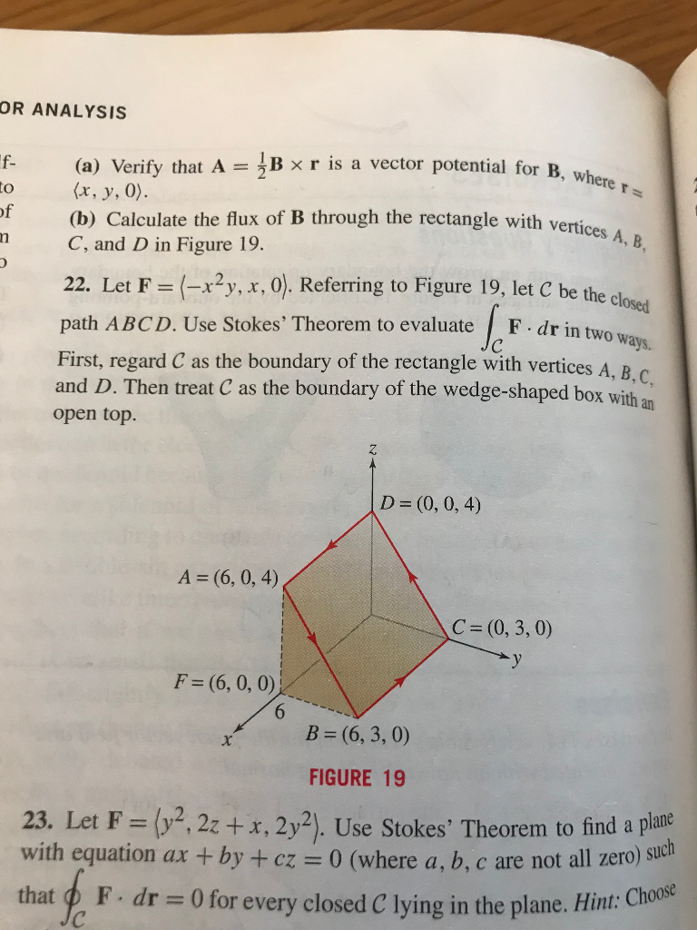 Solved OR ANALYSIS (a) Verify that A is a vector potential | Chegg.com