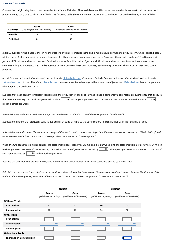 Solved 7. Gains from trade Consider two neighboring Island | Chegg.com